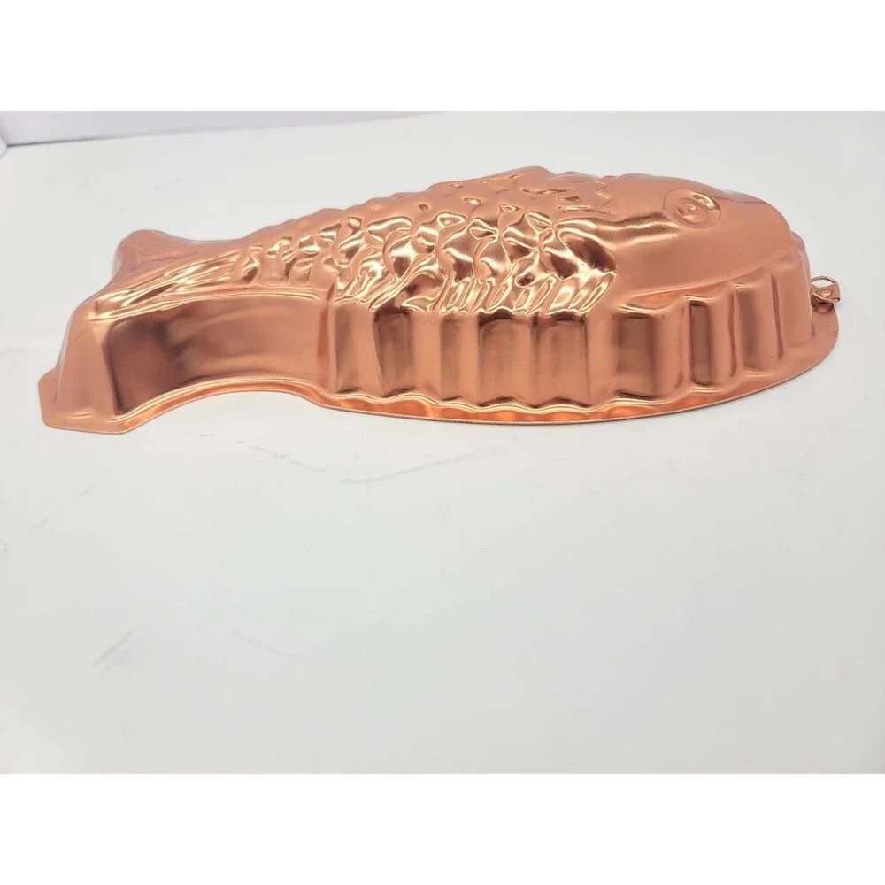 Vintage Copper-Colored Fish Jello Mold Kitchen Cottage Decor 13